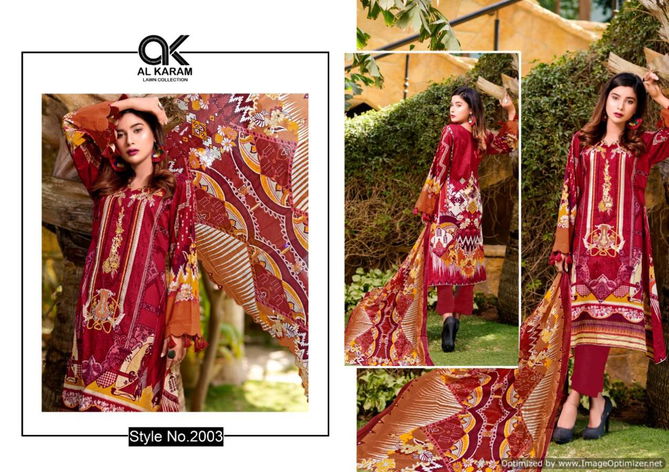 Al Karam 2 Cambric Cotton Designer Karachi Dress Material Collection